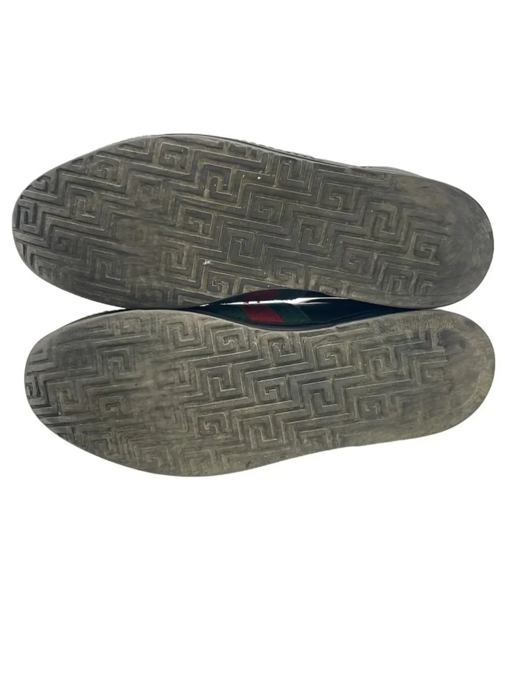 Gucci Sneakers Black Dark Green Red Embossed Leather